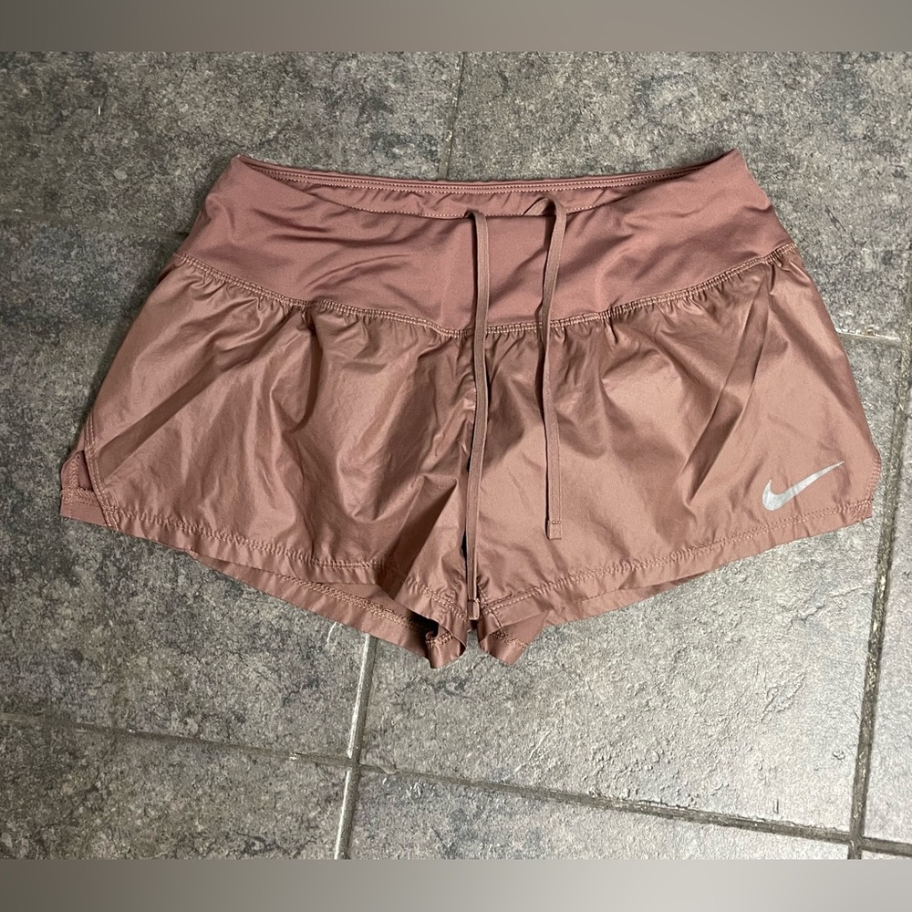 💋Nike Dri-Fit Womens Metallic Mauve Running Shorts Size Small